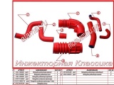 Патрубки двигателя серии SPORT (красные) Классика инжекторная